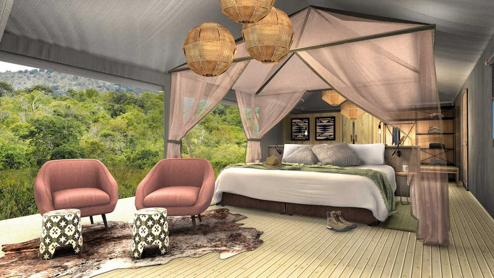 Magashi Camp tented bedroom concept